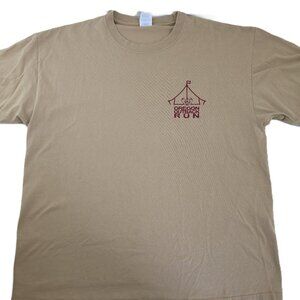 Oregon Outback Run T-Shirt XL Couples Humor Camping Tent Cat in Hat Smoking Pipe